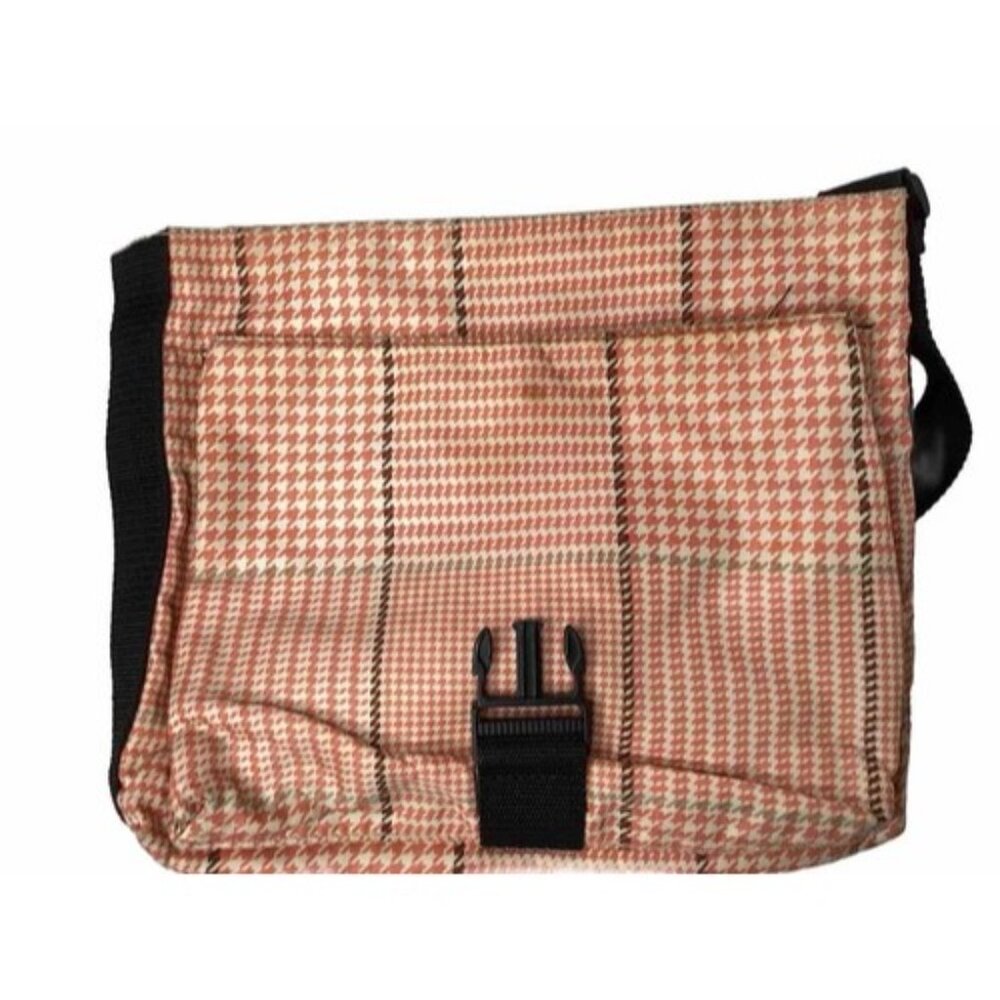 Vintage Ralph Lauren Crossbody Bag Purse Pink Houndstooth 4 Pockets - READ - Picture 5 of 7